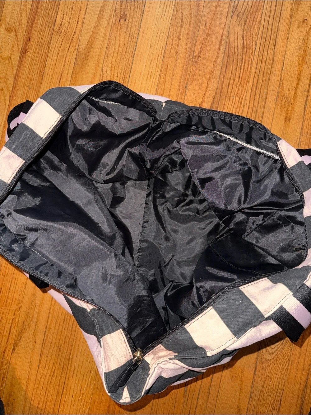 Victoria's Secret Pink and Black Chevron Logo Tote